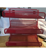 3 Tier Red Wire Mesh Paper Sorter - $16.82
