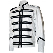 New Handmade Military Style Men White Motorcycle Jacket - Unni - £115.09 GBP