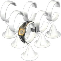 6 Wrist Watch Faux White Leather Jewelry Showcase Display 2&quot; x 4 1/4&quot; - £23.49 GBP