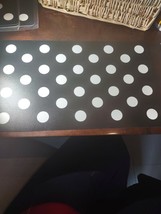 Black And White Polka Dots Dog Or Cat Mat Plastic - $11.76