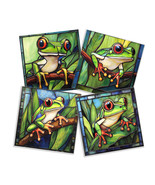  Cute Tree Frog Ceramic Coasters / Decorative Tiles - $26.99
