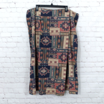 Carolina Colours Skirt Womens 22/24 Tan Blue Wrap Aztec Tribal Southwestern - £24.12 GBP