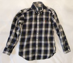 Ralph Lauren Boys / Kids Size Small 8 Blue Plaid Long Sleeve Button Down Shirt - £11.86 GBP