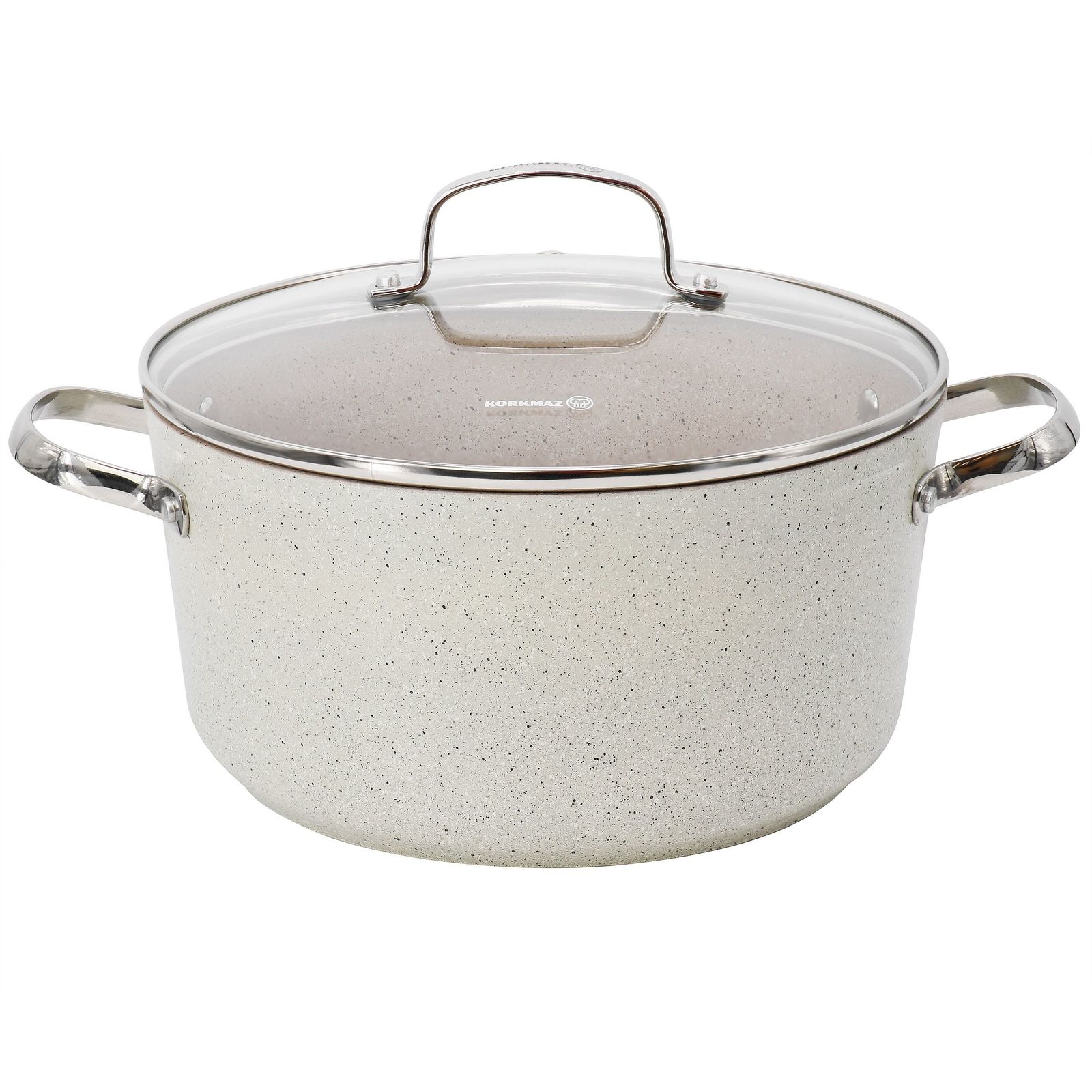 Korkmaz Granita 5 Liter Aluminum Nonstick Casserole with Lid in Tan - $82.52