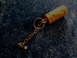 Handmade Wine Cork Key Chain w/silver &#39;scottie&#39; Dog &amp; White Pearl (Key 6) - £3.16 GBP