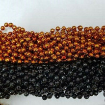48 DISCO Halloween Mardi Gras Beads Party Favors Necklace 24 Black 24 Orange - £13.97 GBP
