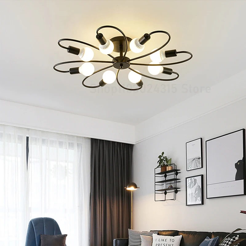 E27 Ceiling Lamp Modern Decor Home Lighting Fixture Retro Industrial Cha... - $31.14+