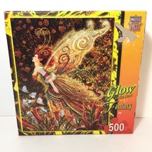 Lily Fairy Glow In The Dark 500 pc  Jigsaw Puzzle Master Pieces Fantasy Complete - £11.68 GBP