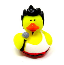 Rock Star Rubber Duck 2&quot; Singer Microphone Squirter Musician Band Spa Bath Toy - £6.72 GBP