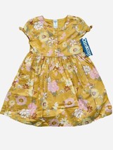Oshkosh Butterscotch Yellow Floral Girls Toddler Short Sleeve Dress Lined 5T NWT - £12.04 GBP