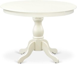 Round Tabletop And 42 X 29.5-Linen White Finish On A Wooden Dining Table... - £223.81 GBP