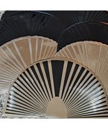Art Deco nouveau Style fan placemat black gold set 7 vinyl Gatsby Vintage - $63.73 CAD