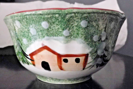 CELLAR, Log Cabin Christmas Soup Cereal Bowl Made Italy Discontinued - £7.95 GBP