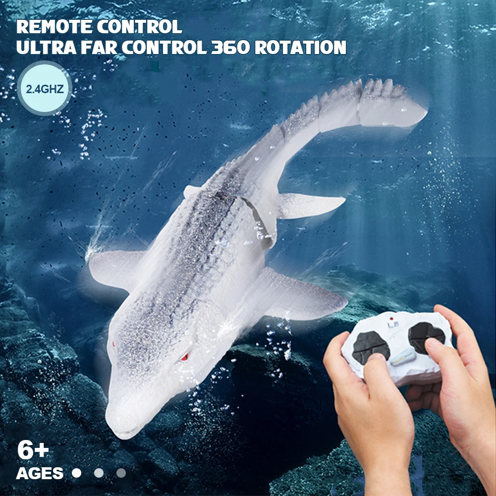 Remote Control Mosasaur Dinosaur Toys Chargeable Water Swimming RC Animal - £34.95 GBP