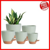 Stylish Green Self-Watering Planters with Drainage Holes – Indoor &amp; Outdoor - $483.05 MXN