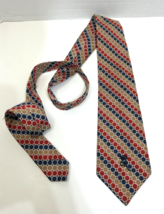 Countess Wara Mens Necktie Tie Geometric Dull Colorful Red White Blue Ta... - $14.80