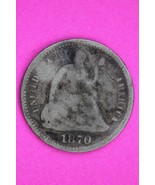 1870 P Seated Liberty Half Dime Silver Guaranteed Authentic &amp; Genuine Co... - $29.99