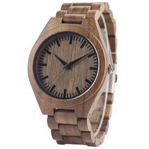 Wooden Watch Handmade Quartz Watches Wooden Watchbad Bracelet Clasp Gifts-Coffee - £60.13 GBP
