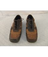 ADULT MEN&#39;S ROCKPORT DARK BROWN LIGHT TAN LACE UP 10M LEATHER CASUAL SHO... - $1,209.86 MXN