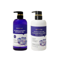Lavender Shower Gel &amp; Body Lotion Set | Collagen Gel &amp; Niacinamide Lotion,24 oz - £28.76 GBP