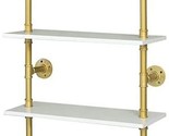 White And Gold Shelves, Modern Shelves, A Wall-Mounted Accent Piece, And - $168.92
