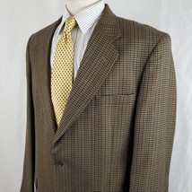 Options by Stafford Houndstooth Sport Coat Jacket 42L Poly Wool Blend Tw... - £24.03 GBP