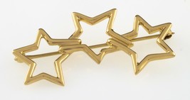 Tiffany &amp; Co. 18k Yellow Gold 3 Star Brooch Vintage 1986 Nice - £635.10 GBP