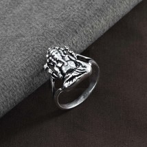 Lord Ganesha Real 925 Sterling Silver Oxidized Indian Unisex Ring - £21.70 GBP