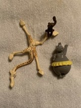 Two Madagascar 3 Toys Melman Giraffe W Monkey & Dancing Hippo 2012 Dwa Mc D - $4.95