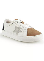 Kaleidoscope White Leather Silver Glitter Star Trainers UK 5 (F169) - £27.97 GBP