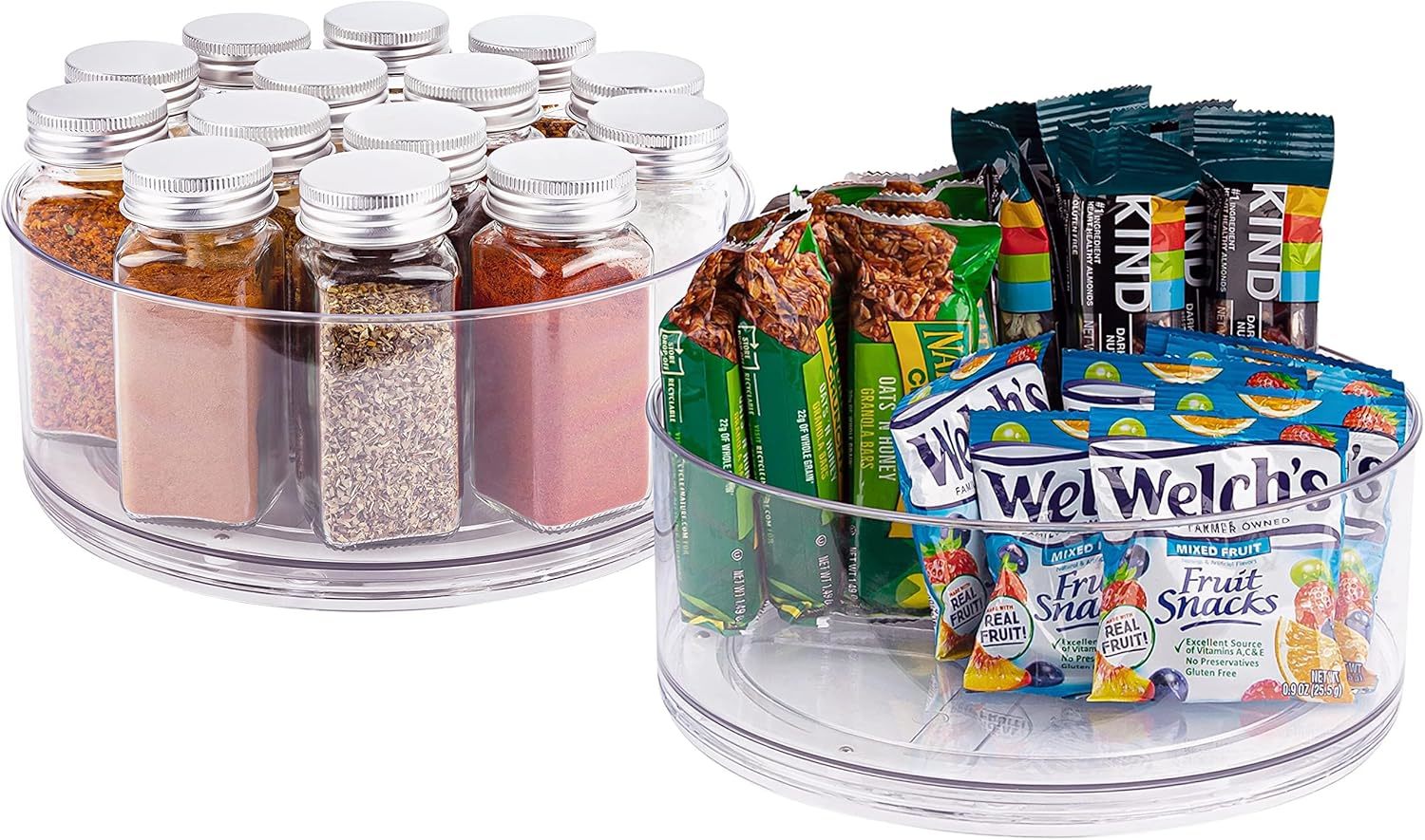 Oizeir Lazy Susan Turntable (2-Pack) - Clear Acrylic, Rotates 360, Cosme... - $35.99