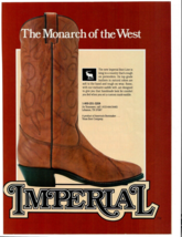 1984 Imperial Boots Vintage Print Ad The Monarch of The West Texas Boot Company - £7.75 GBP