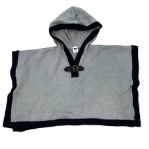 Janie and Jack Equestrian Hooded Poncho 6 - 12 Months Gray Knit Navy Blu... - $19.20