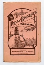 Plan de Bruxelles Monumental Pictorial Map Maison d&#39;Edition A De Boeck 1920&#39;s - £93.38 GBP