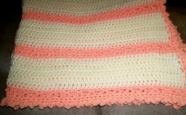 Handmade Crochet Coral Afghan, Bedding, Bridal Gift, Throw Blanket, Shower Gift - £47.07 GBP