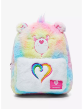 Loungefly Care Bears Pastel Rainbow Fuzzy Mini Backpack - £48.06 GBP
