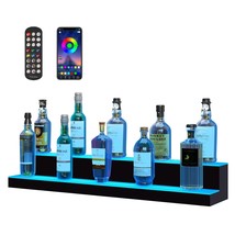 VEVOR LED Lighted Liquor Bottle Display, 2 Tiers 40 Inches, Supports USB... - $231.99