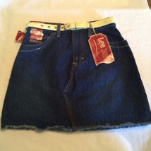 Size 12 Regular Lee skirt belt sure 2 fit western rodeo denim jean blue new  - £10.45 GBP