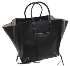 New $2225 Balenciaga Papier Leather A5 Zip Around Graine Double Black Tote Bag - £1,154.40 GBP