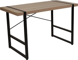 Flash Furniture Hanover Park Rustic Wood Grain Finish Console Table With Black - £152.23 GBP