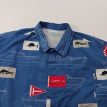 Columbia PFG FM7011 Men's Blue Cotton Vented Short Sleeve Fishing Shirt Size XL image 4