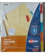 12 sets Avery Insertable Big Tab Dividers 5-Tab Multi-Color Tab Letter n... - $20.31 CAD