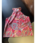 SHEIN Breezaya Floral Print Halter Neck Pleated Sleeveless Women’s L - $164.09 MXN