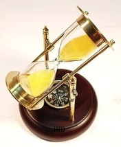 Vintage Antique Maritime Brass Hourglass Sand Timer Home Decor Item Nautical - £54.86 GBP