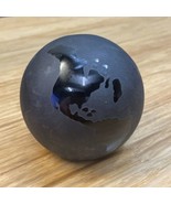Vintage Matte Black Crystal World Earth Paperweight KG JD - $20.37 CAD