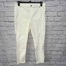 HUE Womens Ripped Denim High Rise Skimmer Legging Jegging Size XL White New - $39.55