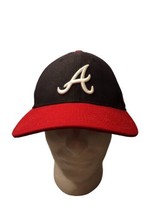 New Era 9Forty Atlanta Braves Black/Red Embroidered Strap MLB Baseball Hat Cap - £11.09 GBP