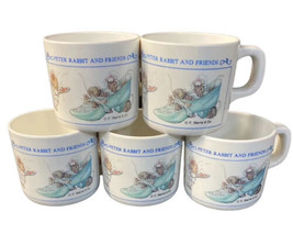Beatrix Potter Peter Rabbit &amp; Friends Child&#39;s Mug Cup Eden F. Warne 3&quot; lot of 5 - £37.36 GBP