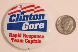 Vintage President Bill Clinton Al Gore Rapid Response Campaign Pinback B... - $6.92