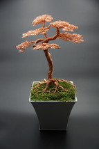 Handcrafted Copper Plated Aluminum Metal Wire Bonsai Tree Sculpture 16.4... - $280.00